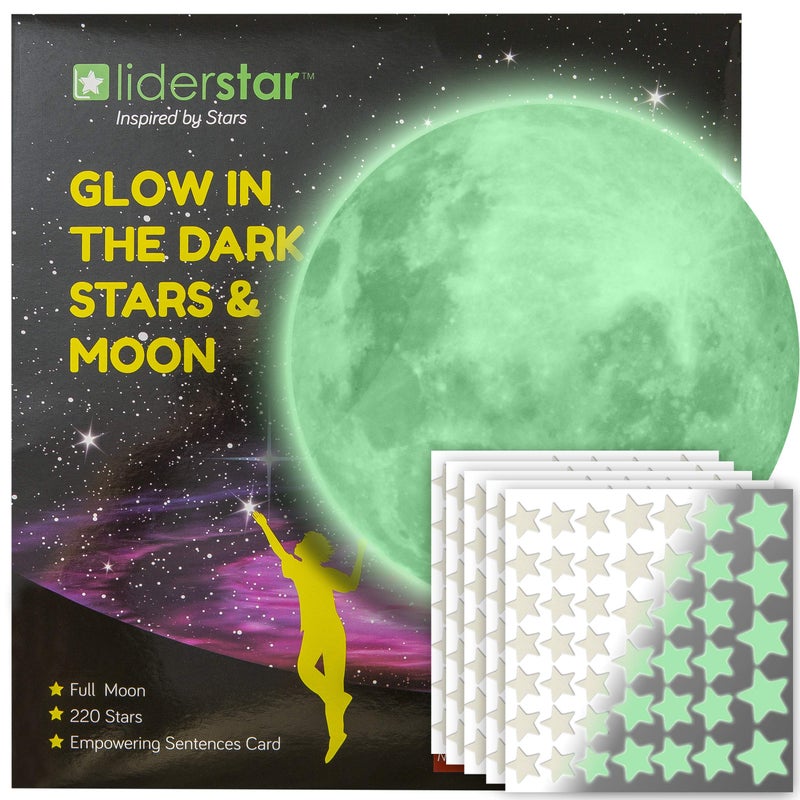 LIDERSTAR Stars for Ceiling - Glow in The Dark Stars and Moon Wall Decals for Kids Bedroom or Nursery  Luminous Star Stickers for Ceiling  Self-Adhesive Fluorescent Night Sky Decor  Gift for Boys and Girls - Image 2